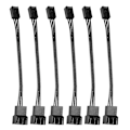 Miniatyrbilde 1 av 5: 6 stk 4-pins PWM til 3-pins Standard vifteadapterkabel