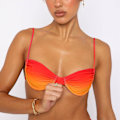 Miniatyrbillede 4 af 5: Dame 2-delt trekant-underwire bikini sæt med høj udskæring Badetøj Badetøj