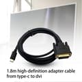 Miniatyrbillede 1 af 4: 1,8 m Bærbar 4K High-Definition Type-C til DVI Adapter Kabel Konverter Ledning til Computer