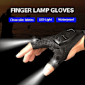 Miniatyrbillede 3 af 5: Lommelygtehandsker, gaver til mænd, handsker med lys fisketilbehør, fingerløse handsker natbelysning, cool gadgets cykling camping (2 stk, sort