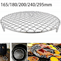 Miniatyrbillede 2 af 5: 304 Rustfrit Stål Rund Grillnet Med Fødder Barbecue Bbq Net Kølerist Damp Bagning (1 stk, Sølv)