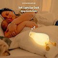 Miniatyrbillede 3 af 5: Liggende Flad And Natlampe, LED Squishy Andelampe, Sød-XinHan