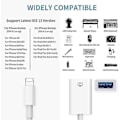 Pikkukuva 2 / 4: Lightning–USB-kamerasovitin, USB 3.0 OTG -datan synkronointikaapelisovitin yhteensopiva iPhone/iPadin kanssa, USB-naarasliitin tukee kortinlukijaa, USB-muistitikkua, näppäimistöä