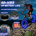 Miniatyrbilde 3 av 3: Blå Sykkelhjul Lys, To moduser er alltid på + blinkende MTB LED Eike Lys, Sykkellys Wire Hot Wheels Filament lengde 2M   (1 Dekkpakke)