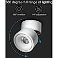 Miniatyrbillede 4 af 5: Indendørs 12w LED Floodlight, 360 Justerbar Loftlampe Roterende Og Overflademonteret - På Lager