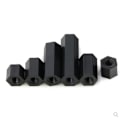 Miniatyrbild 1 av 5: 20-50 st M2 M25 M3 M4*l Svarta Nylon Distanshållare Hon till Hon Hex