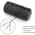 Miniatyrbillede 2 af 4: Sort Nylon Snor (2mm, 130m) - Vejrbestandig, Rivfast Snor Til Havearbejde, Håndværk