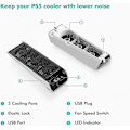 Pikkukuva 5 / 5: PS5-jäähdytystuuletin LED-valolla, hiljainen tuuletin 3 tuulettimella ja ohjaimen USB-portilla, yhteensopiva PS5 Digital/disc Edition -versioiden kanssa