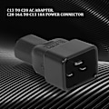 Miniatyrbillede 2 af 5: Beige Farve IEC 320 C13 til C20 AC Adapter, IEC 15A til 10A, 16A til 10A AC Konverter, C20 16A til C13 10A