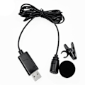 Miniatyrbilde 3 av 4: USB Lavalier Myggmikrofon Omnidireksjonell Kablet Clipon Mic Håndfri Plug & Play for Datamaskin