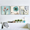 Miniatyrbillede 5 af 5: Wekity Klar Blomster Væghængt Canvas Print Poster, Enkel Abstrakt Kunsttegning Dekoration til Hjemmet Stue Soveværelse Kontor og Børneværelse (Sæt af 3