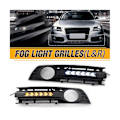 Miniatyrbilde 3 av 5: Frontlykter LED-kjørelys Grill Tåkelysramme Bil For A4 B6 2001-2005 8e0807681