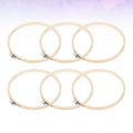 Pikkukuva 2 / 3: 6 kpl Kirjontasetti Ristipisto Bambukehys Pyöreä Kirjontakehys Tee-se-itse Käsityö Ompelu Neulontatyökalu (15cm Khaki)