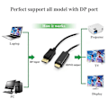 Pikkukuva 1 / 3: DisplayPort - HDMI -kaapeli 6 jalkaa 2-pakkauksessa, UKYEE Display Port (DP) - HDMI -sovitin 6ft uros - uros johtokonvertteri tietokoneista HDTV:hen, näyttöön, projektoriin.