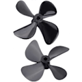 Miniatyrbilde 5 av 5: 2025 Egnet RC Båt 4 Blads Propell, 2 Stykker Pro & Revers Propell Plast 4 Blads Full Immersion Propell