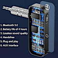 Miniatyrbillede 4 af 5: Bluetooth 5.0 Receiver, 3.5mm Bluetooth adapter til bil med stereo auxiliary output, håndfrit bilsæt
