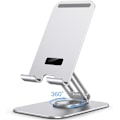 Miniatyrbild 1 av 5: Surfplatteställ, justerbart roterande skrivbordsställ med 360-graders roterande bas, hopfällbart, Galaxy Tab A8/A7 Lite/A7/S8/S7, Tab/Telefoner (4-13\"), silver