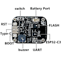 Miniatyrbilde 5 av 5: ESP32 C3 1,69 Tommers LCD Berøringsskjerm 240x280 Mini TV LVGL Astronaut Klokke Skjerm med Batterirom A