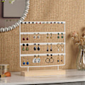 Miniatyrbillede 3 af 5: Sort 3-lags 72-hullers øreringe opbevaringsstativ smykke display stand øreringe halskæder ringe smykker