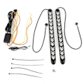 Miniatyrbillede 1 af 3: 2 stk Fleksible Vandtætte Bil Blinkende Pil DRL Hvid/Gul Stribe Lys Forlygte (12LEDs)