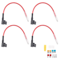 Miniatyrbillede 1 af 5: 4 stk. 12V-24V Add-A-Circuit Micro2 sikringsholder, Piggy Back bladsikringsholder med ledningsnet