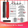 Miniatyrbild 1 av 5: Tillbehörssats Kompatibel för Roborock S8 Pro Ultra/S8 Dockningsdammsugare, Huvudborste, Rullande B