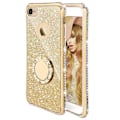 Miniatyrbilde 1 av 4: For iPhone 13 Pro Max 6.7 Case, Glitter Luxury Bling Diamond Rhinestone Bumper med Ring Grip Stativ Beskyttende Tynn Jente Case for Kvinner Gull