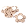 Miniatyrbillede 1 af 3: 6 stk. Jute 5-bladet Blomst Hessian Jute Blomst Rustik Vintage Til Julebryllupspynt (hvidt kronblad)