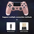 Miniatyrbillede 4 af 5: Trådløs Spilcontroller Ps4 Controller Bluetooth Dual Head Head snefnug Håndtag Joystick Mando Game Pad - Rosaguld -
