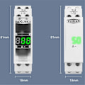 Miniatyrbild 1 av 5: DIN-skena Enfas Amperemeter AC 40-500V Mini Modulär Amperemätare Indikator LED Digital Display, Ej Transparent