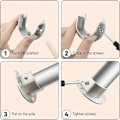 Miniatyrbild 4 av 5: 4-pack Garderobsfäste i rostfritt stål U-format Stångfäste Fläns 1-1/4\"