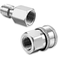 Miniatyrbilde 4 av 5: 2 sett Npt 3/8 tommers rustfritt stål hann- og hunn hurtigkoblingssett trykkvaskeradaptere (i