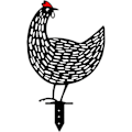 Pikkukuva 5 / 5: Metallinen puutarhapatsas - Kana-aihe - Käsintehty - Puutarhakoriste - Puutarhakoriste