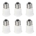 6-pak E12 til E14 Hvid Pære Konverter LED Lys Holder Lampe Adapter Sokkel Skifter Høj Kvalitet
