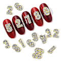 Miniatyrbilde 3 av 5: Nummerneglpynt Nummerpynt Legering Negl Strass Negl Steiner for Kvinner Negl DIY Kunst