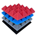 Miniatyrbillede 2 af 5: 24 stk. 25X25X5Cm Lydabsorberende Skum Pyramid Lydisolering Lydabsorption Behandling