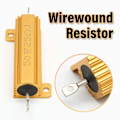 Miniatyrbillede 3 af 5: 2 stk. 50W 25Ohm Trådviklet Effektmodstand, Aluminiumshus Modstand, Guld Chassis