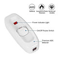 Miniatyrbillede 5 af 5: Lampe Kontakt Gennemføringskontakt Rocker Ac 250v 10a Inline Onoff Bord Skrivebordslampe Ledningskabel Kontakt Med Led Indikatorlys Enpolet Enkeltkast (wh