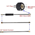 Miniatyrbillede 4 af 5: Daily Tools Forlængerstykke til højtryksrenser, elektrisk vaskestav - 1/4\" Quick Connect - M22