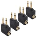 Flygplanshörlursadapter - 4-pack, Flygadaptrar för hörlurar, Guldpläterad 3,5 mm kontakt