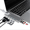 Miniatyrbild 3 av 5: USB-C Hub TF-läsare HDMI-kompatibel USB 3.0 Adapter för MacBook Pro Thunder-bolt