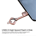 Pikkukuva 2 / 5: USB 2.0 Metallinen USB-muistitikku Puhdas Kupari Sydän USB-muistitikku Avain (Kupari, 8GB)