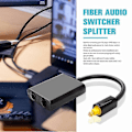 Miniatyrbillede 2 af 5: Optisk Kabel Splitter Adapter (LS49) 1 Input Han Til 2 Output Hun