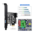 Pikkukuva 5 / 5: PCI-E 1X USB 3.2 Gen1 USB3.2 Type-C etupaneeliadapterikortti 2 porttia (Type C+ Type A) Laajennuskortti
