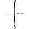 Miniatyrbillede 2 af 5: 12 stk. 8 tommer Bungee-snore med kroge, små Bungee-stropper Elastiske rebstropper, UV-bestandig sort gummikabel Bungee-stropper til bagage, camping