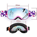 Miniatyrbillede 3 af 5: Ski Goggles til Børn - Hjelmkompatible - til Børn og Unge - OTG Design Skridsikker Rem UV400 Beskyttelse, (Orange Ramme)
