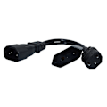 Miniatyrbillede 4 af 5: Y Type Splitter Strømkabel, Iec320 3 Pin C14 til Han C13+2 Hul Eu 4.0mm Hun Socket Ac Strømkabel