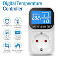 Miniatyrbilde 2 av 4: Digital Temperaturstyring Sokkeluttak Termostat Med Tidssensor Sonde Oppvarming Kjøling Bryter 16a EU-Plugg