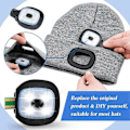 Miniatyrbilde 3 av 5: USB Oppladbart Lys for LED Strikkelue, 4 Stykker, Sterk Medium og Svak Lysmodus LED Lue