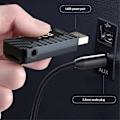 Miniatyrbillede 4 af 5: Bil Bluetooth 5.3 Transmitter Receiver med LED Display Håndfri Bilopkald Trådløs Audio til FM Radio Support TF Kort